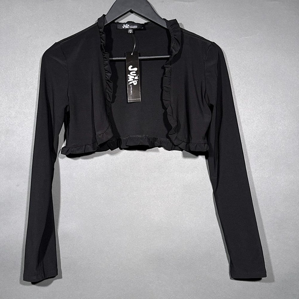 NWT Jump Apparel Crop Open Top Ruffle Long Sleeves Size‎ M ~